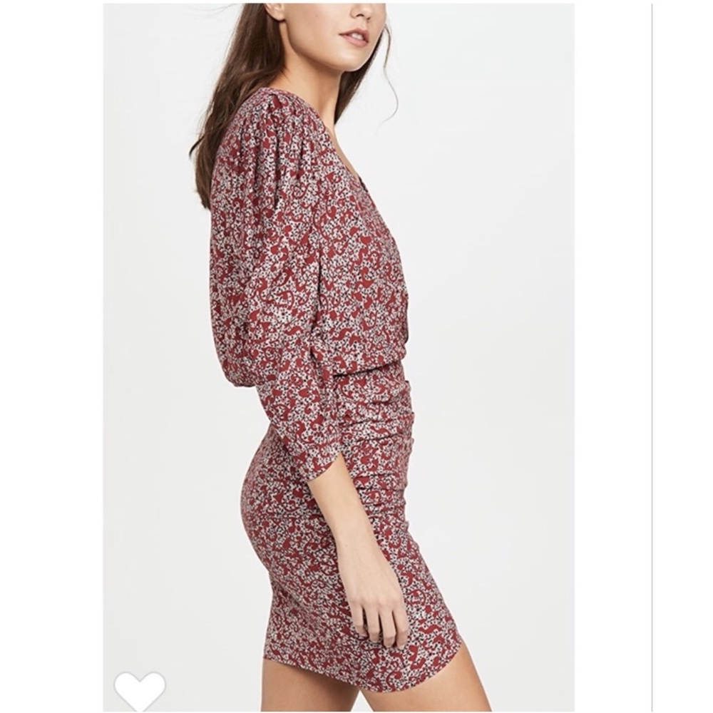 ba&sh Crystal Mini Dress in Cranberry Floral - Picture 3 of 16